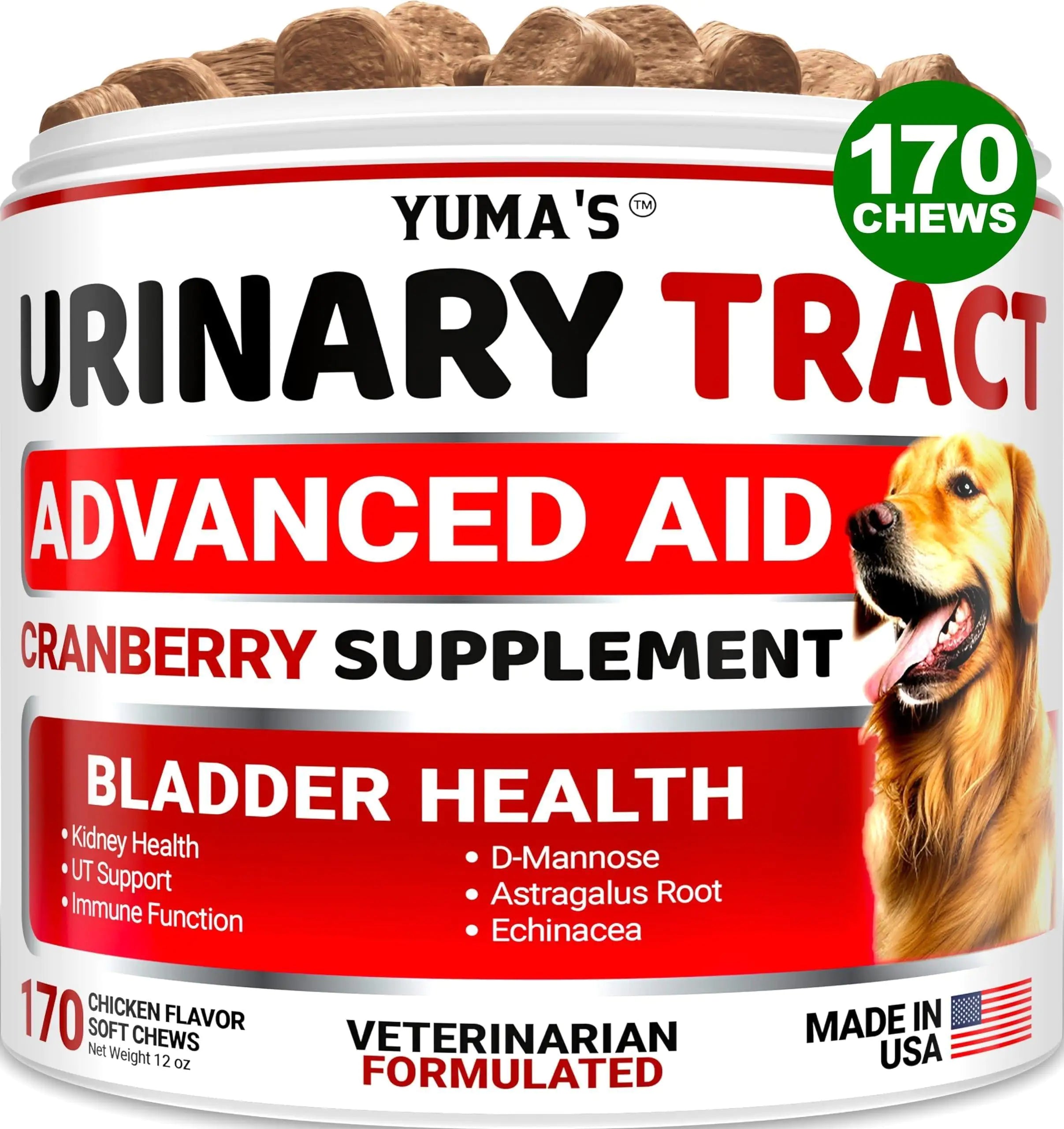 UTI Treatment Cranberry Supplement for Dogs Bladder Control